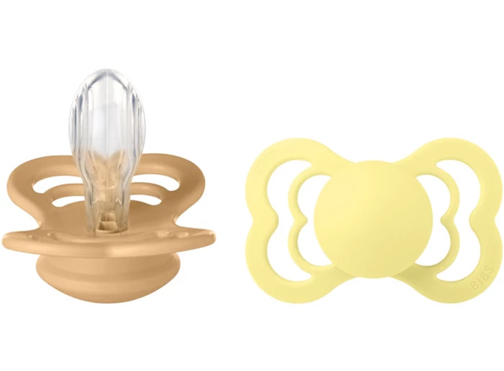 2-pack-Bibs-Supreme-Silicone-Size-2-6-18m-Desert-Sand-Sunshine