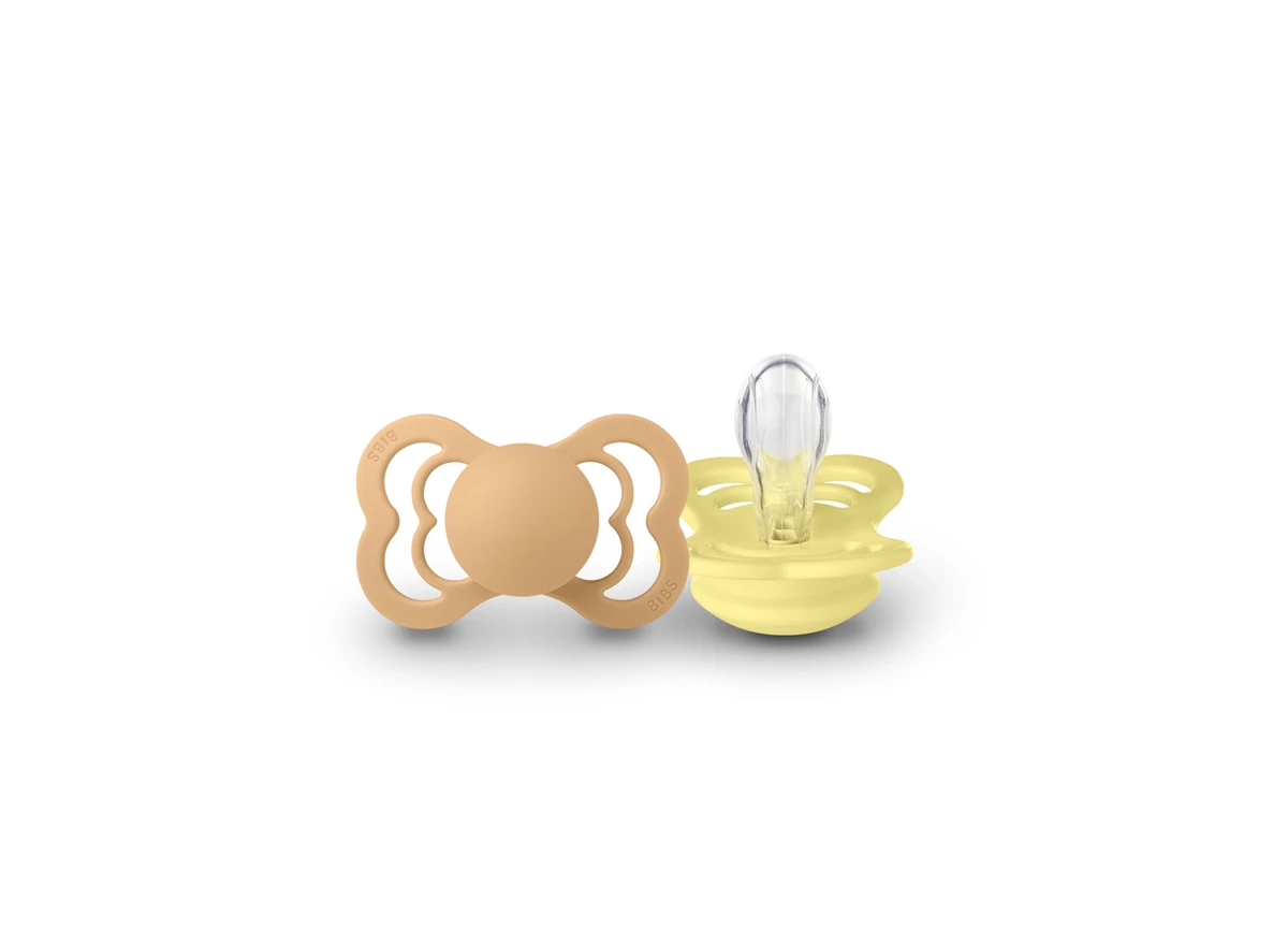 2-pack-Bibs-Supreme-Silicone-Size-2-6-18m-Desert-Sand-Sunshine