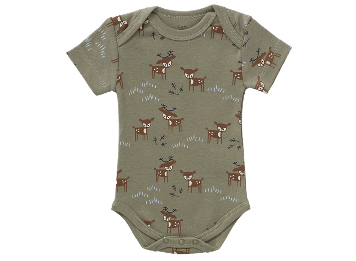 Body-Korte-Mouwen-Deer-Olive-6-12-m