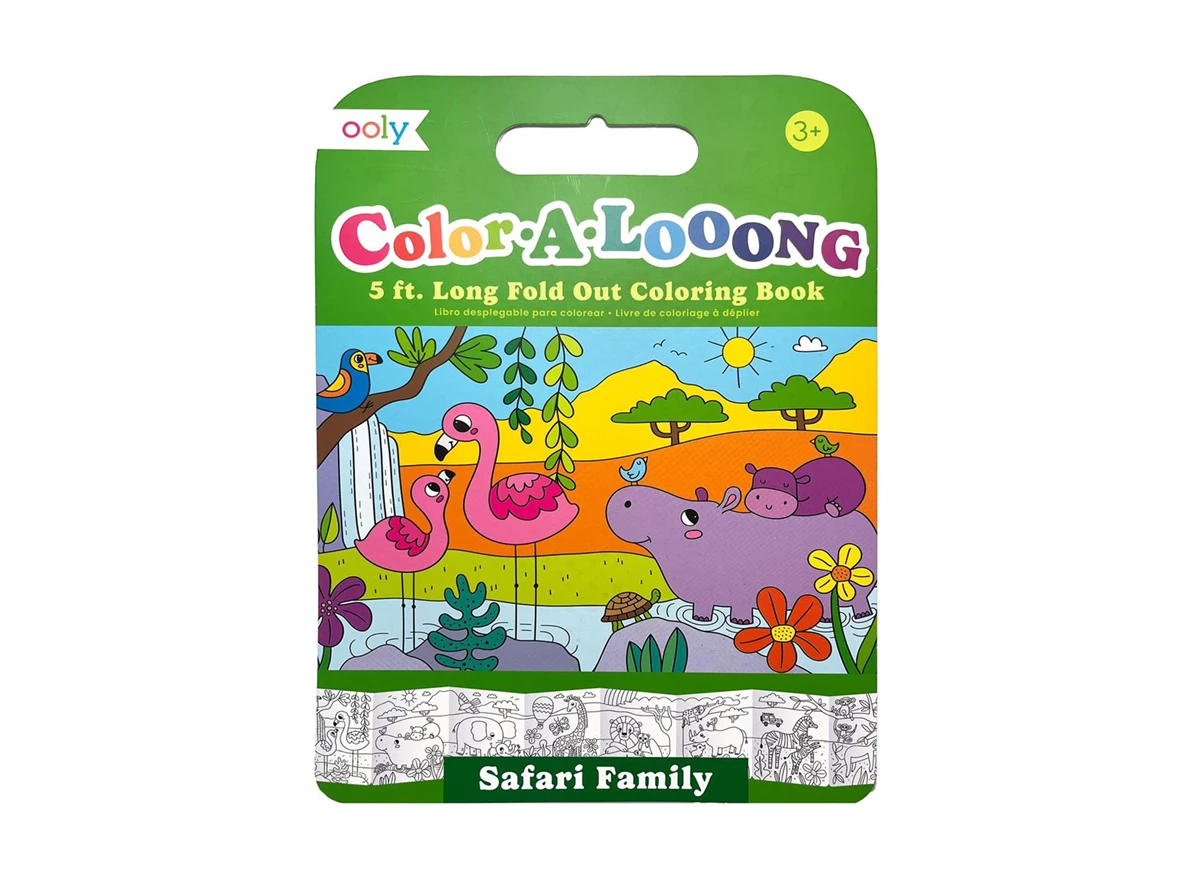 Color-A-Looong-Fold-out-Kids-Coloring-Book-Safari-Family