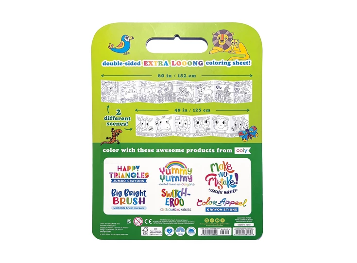 Color-A-Looong-Fold-out-Kids-Coloring-Book-Safari-Family