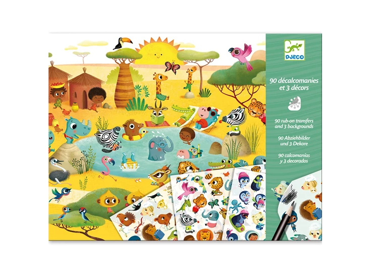 Doortekenen-Savanne-Woestijn-De-noordpool