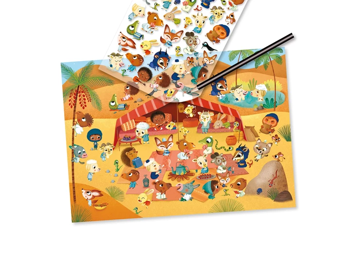 Doortekenen-Savanne-Woestijn-De-noordpool