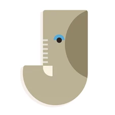Grafisch-Dierenletters-J