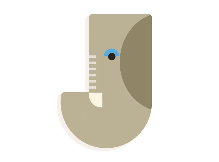 Grafisch-Dierenletters-J