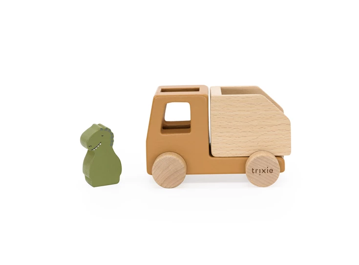 Houten-Bouwvoertuigen-Dierenset