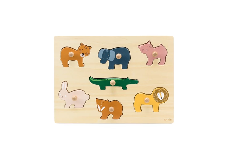 Houten-inlegpuzzel-Dieren-7-stuks