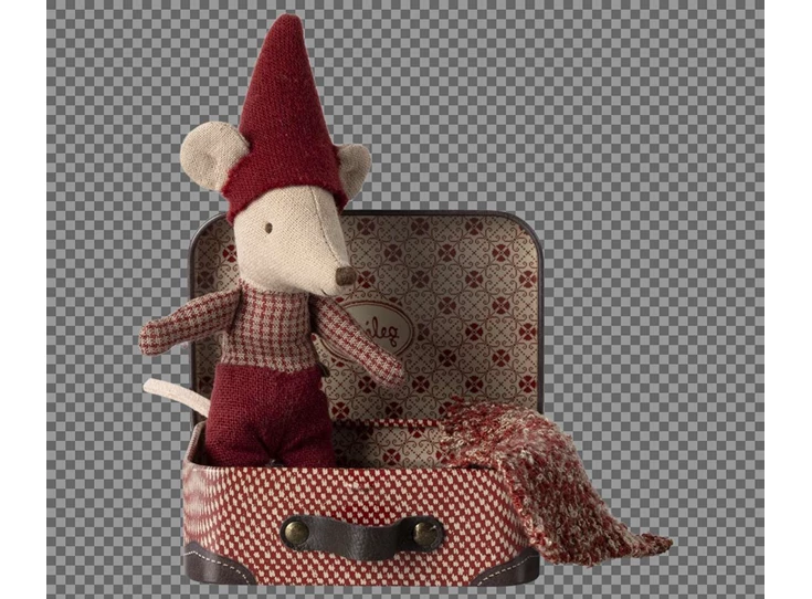 Kerstmuis-Baby-in-Reiskoffertje