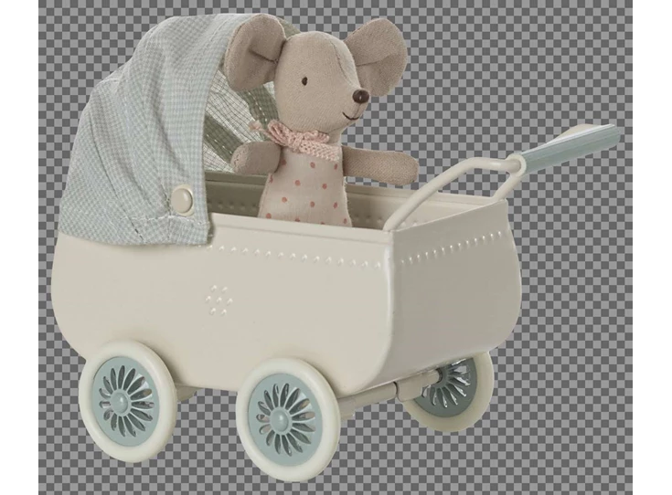 Kinderwagen-met-Baby-Muis-Mint