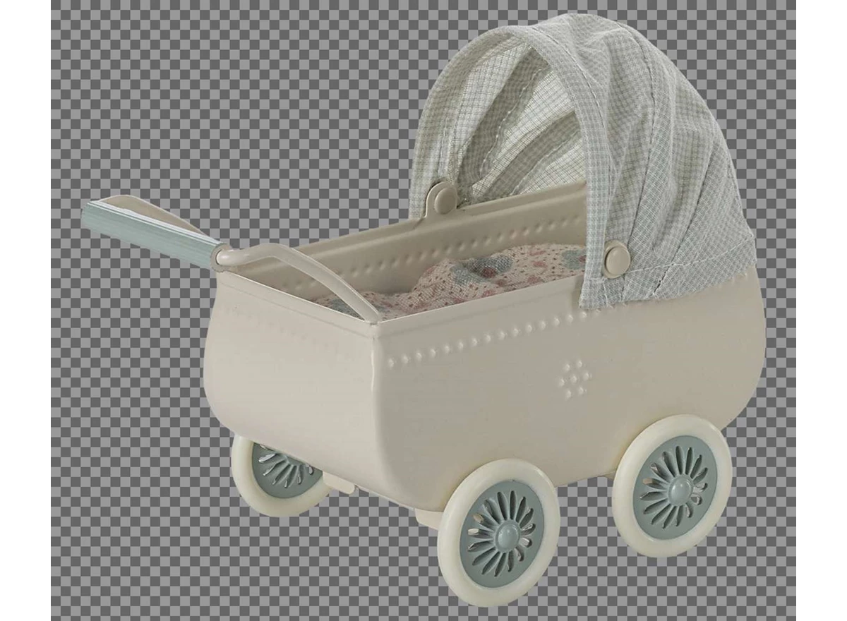 Kinderwagen-met-Baby-Muis-Mint
