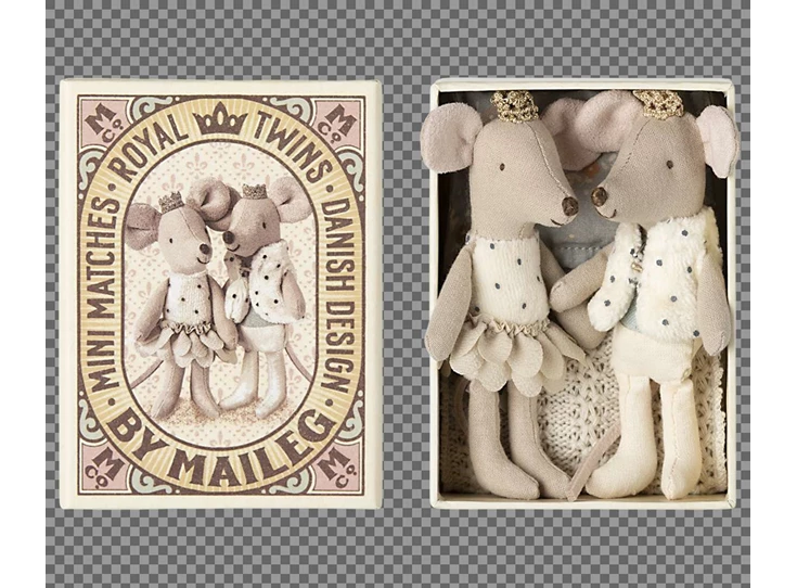 Koninklijke-Tweeling-Muizen-KLeine-Zus-en-Broer-in-Luciferdoosje