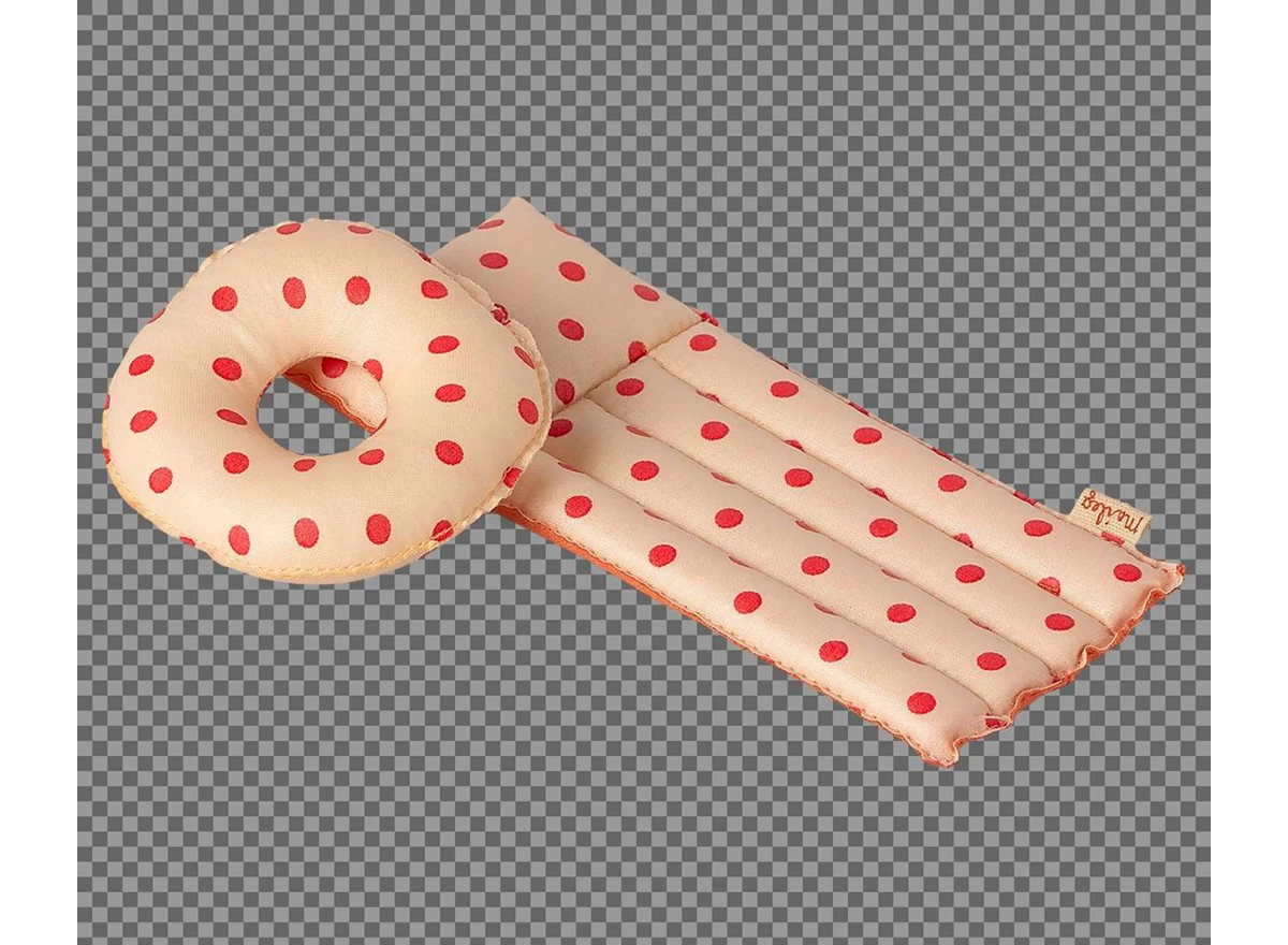 Luchtmatras-Muis-Rode-Bolletjes