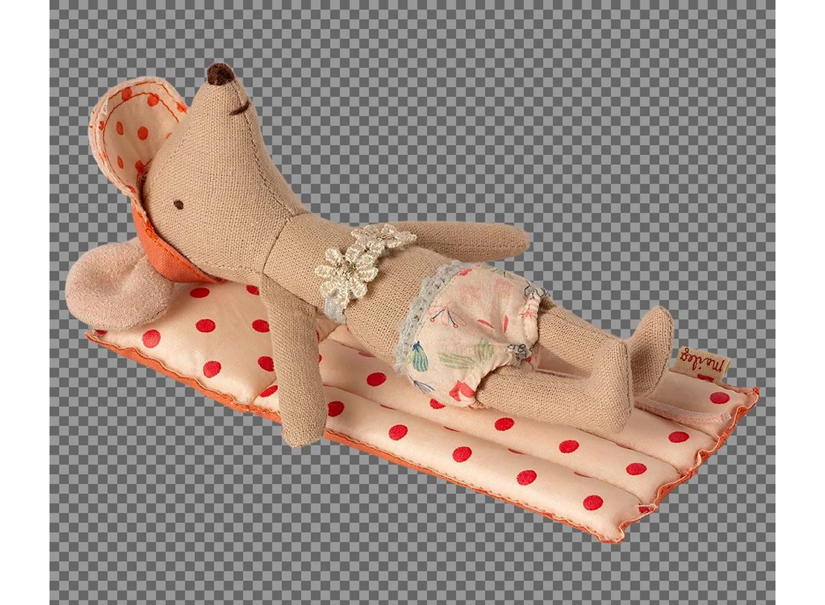 Luchtmatras-Muis-Rode-Bolletjes