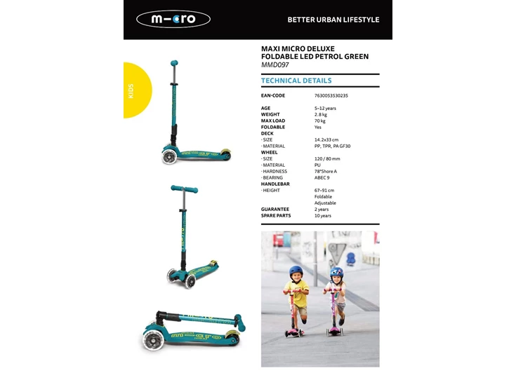 Maxi-Micro-Deluxe-Petrol-Green-Foldable-LED