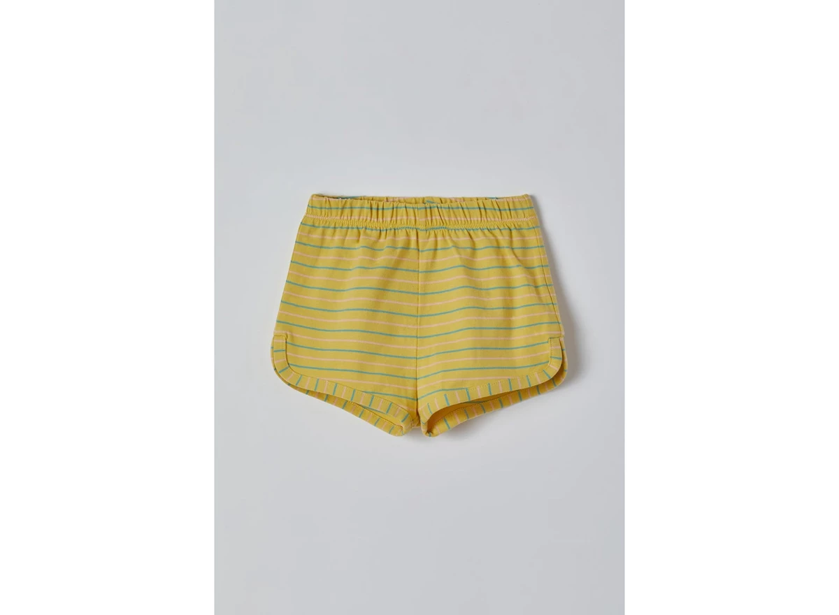Meisjes-Pyjama-mosterdgeel-fijn-gestreept-6m