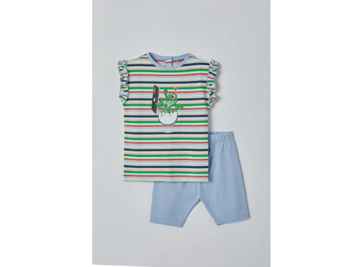 Meisjes-Pyjama-multicolor-gestreept-krokodil-12m