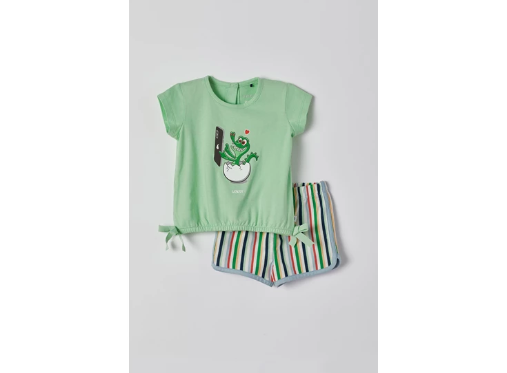 Meisjes-Pyjama-pastelgroen-3m