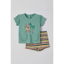 Meisjes-Pyjama-zeegroen-1m