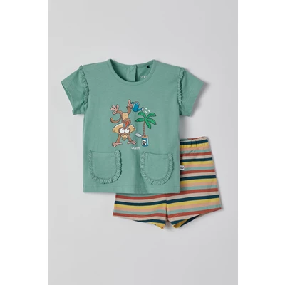 Meisjes-Pyjama-zeegroen-1m