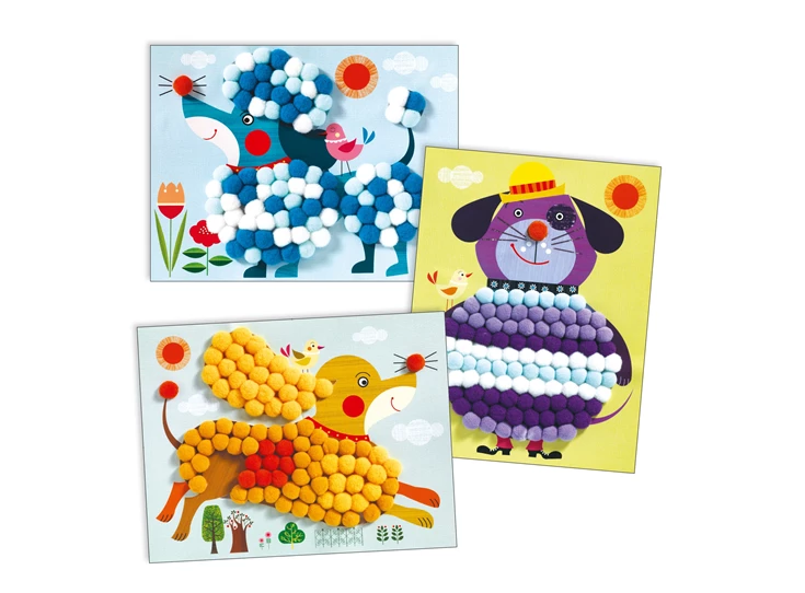 Pomponschilderij-Honden-om-te-knuffelen