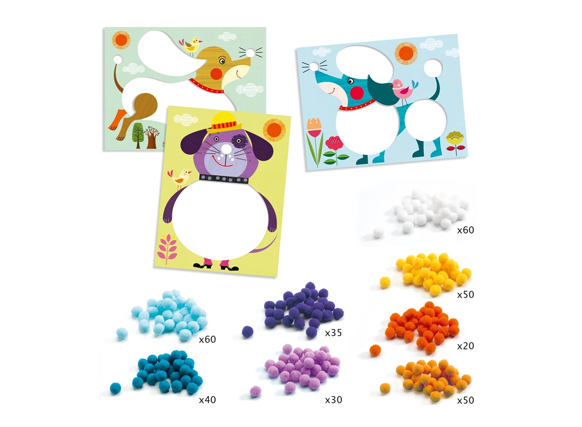 Pomponschilderij-Honden-om-te-knuffelen