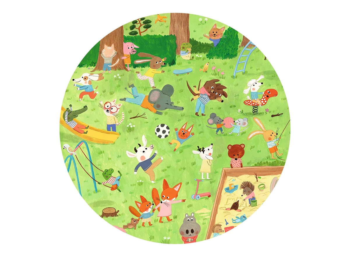 Puzzel-Kleine-Vriendjes-op-het-plein-35-stukjes