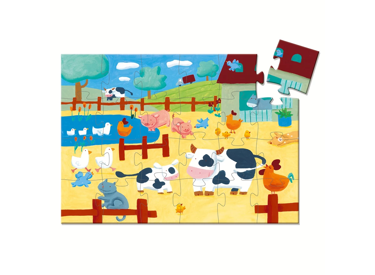 Puzzel-silhouette-24st-De-koe-op-de-boerderij