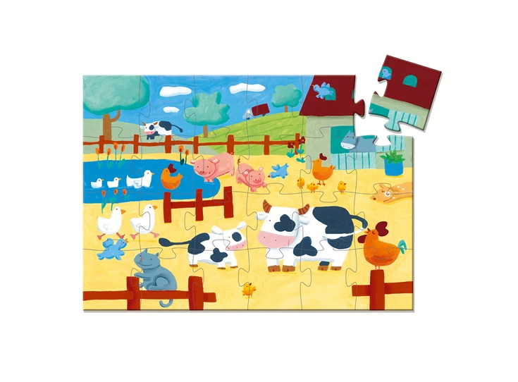 Puzzel-silhouette-24st-De-koe-op-de-boerderij
