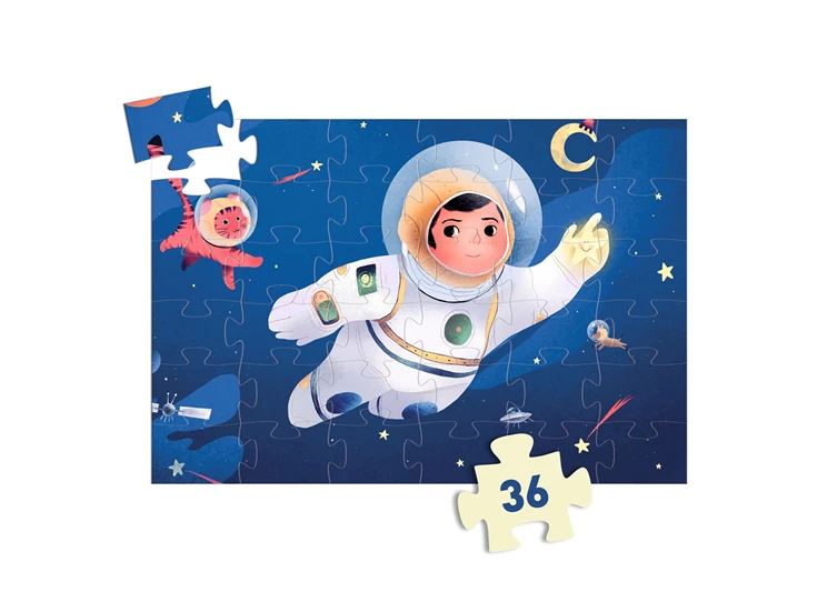 Puzzel-silhouette-36-st-Astronaut-op-de-Maan