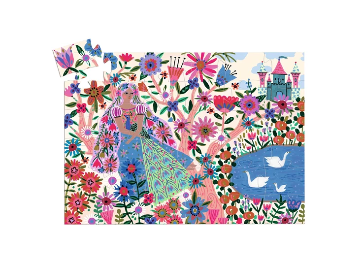 Puzzel-silhouette-36-st-De-princes-en-haar-pauw