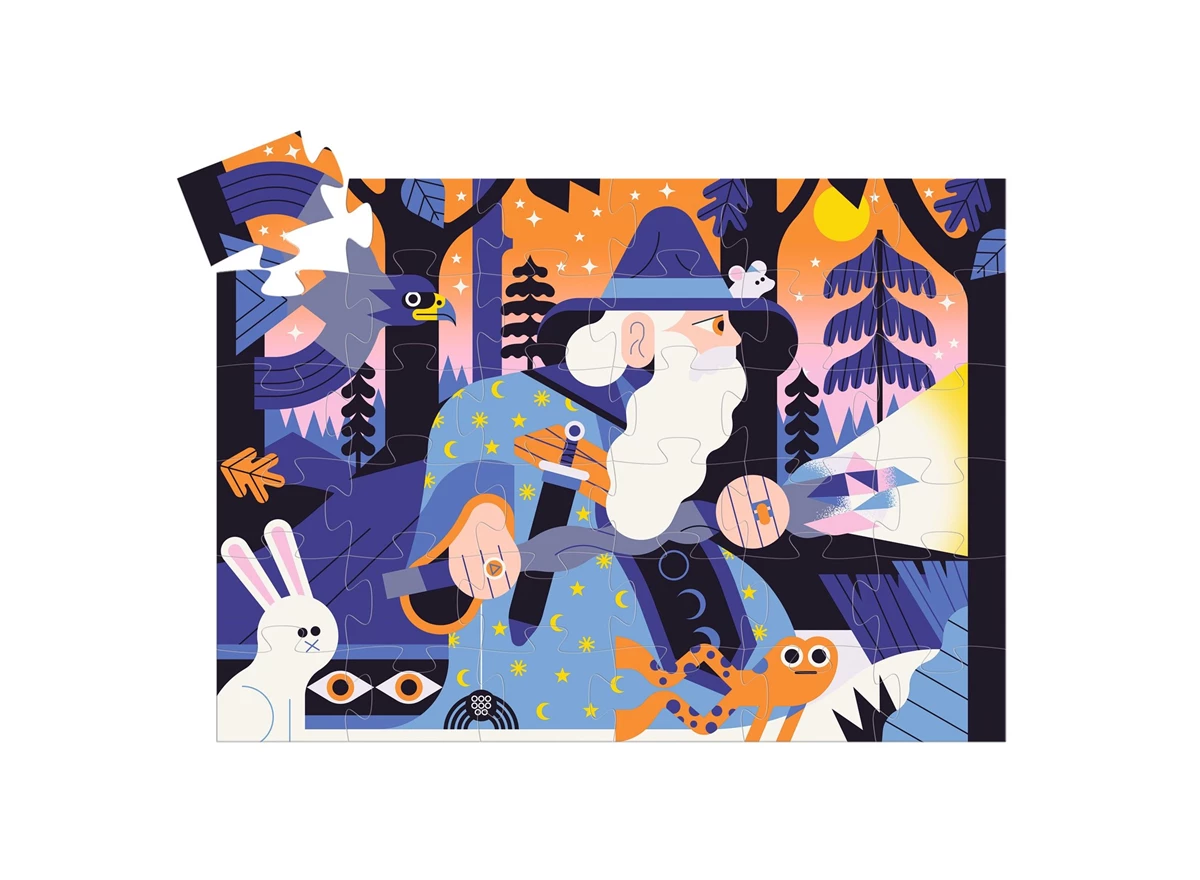 Puzzel-silhouette-36st-De-magier-met-zijn-toverstaf