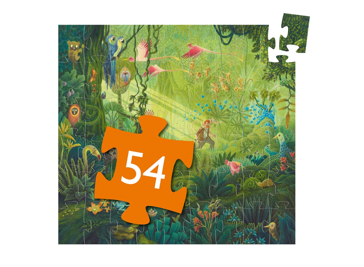 Puzzel-silhouette-54-stuks-In-de-Jungle