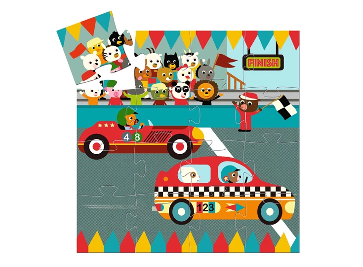 Puzzel-silhouette-De-Auto