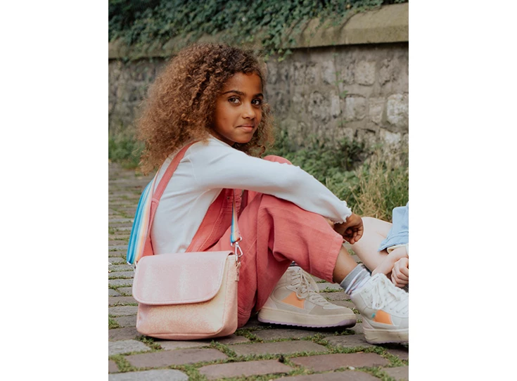 Schoudertas-Paillettes-Corail