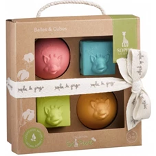 Set-2-ballen-en-2-kubussen-Sophie-la-Girafe-So-Pure
