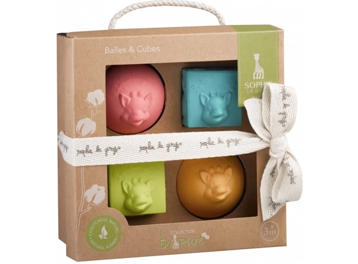 Set-2-ballen-en-2-kubussen-Sophie-la-Girafe-So-Pure