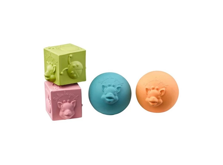 Set-2-ballen-en-2-kubussen-Sophie-la-Girafe-So-Pure