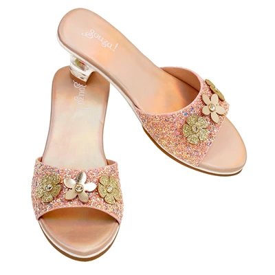 Slipper-hoge-hak-Clarisse-zalm-metallic-maat-24-25