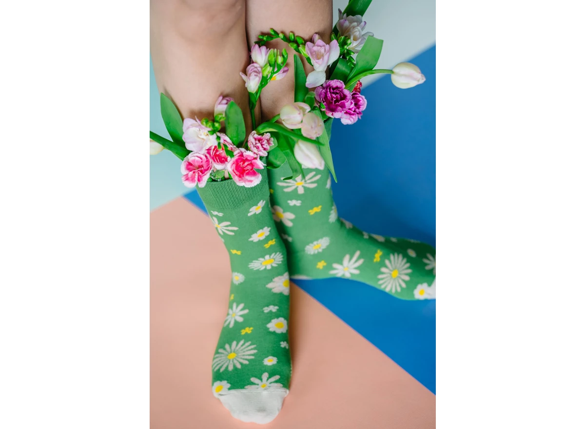 Sokken-Bloem-Groen-30-34
