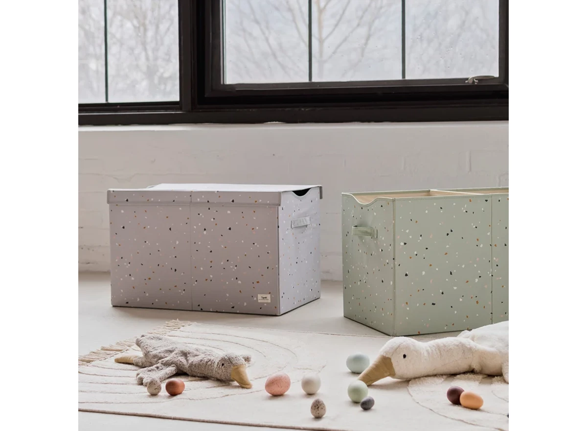Speelgoedkist-Terrazo-Grijs