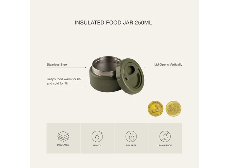 Stainless-Steel-Food-Jar-250ml-Green