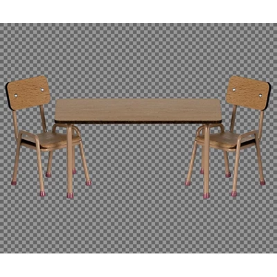 Tafel-en-Stoelen-Set-Muis-Donker-Poederkleurig