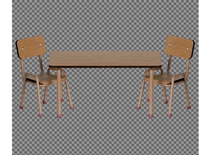 Tafel-en-Stoelen-Set-Muis-Donker-Poederkleurig