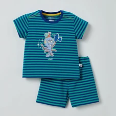 Unisex-pyjama-blauw-groen-gestreept-1m