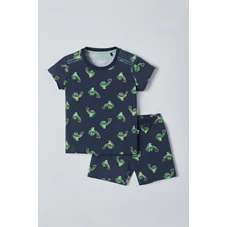Unisex-Pyjama-blauw-krokodil-print-3m