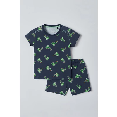 Unisex-Pyjama-blauw-krokodil-print-3m