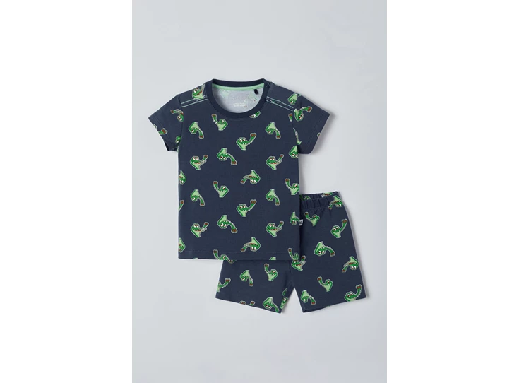 Unisex-Pyjama-blauw-krokodil-print-3m