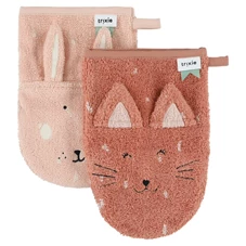 Washcloths-2-pack-Mrs-Cat-Mrs-Rabbit