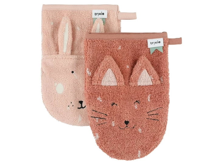 Washcloths-2-pack-Mrs-Cat-Mrs-Rabbit