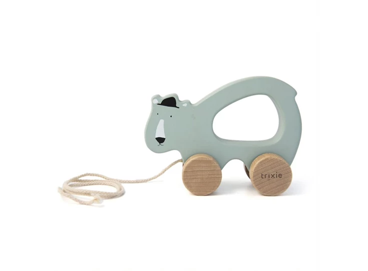 Wooden-pull-along-toy-Mr-Polar-Bear